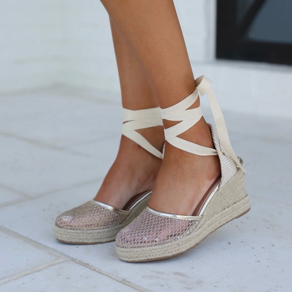 Shop The Muse Wedge Sandals with Ankle Tie, BRAND NEW!!